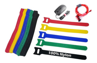 10 x cable cinta de velcro 50 cm x 50 mm Neon rojo cinta de velcro cable velcro banda viga reticulada ojal 