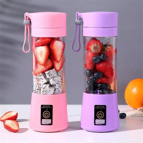 Mini Liquidificador Portátil Recarregavél Mixer Shake Usb Cor Rosa