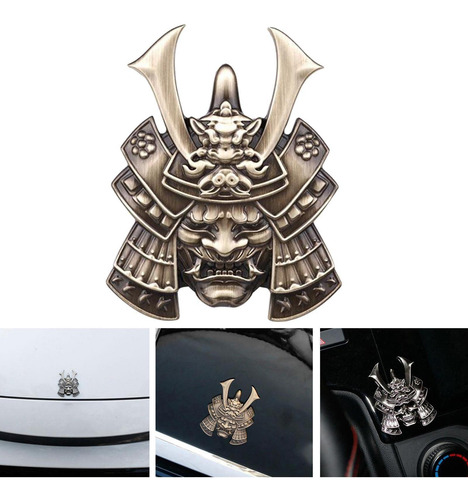 3 Samurai Metal Car Sticker Japonés Samurai Decal Devil