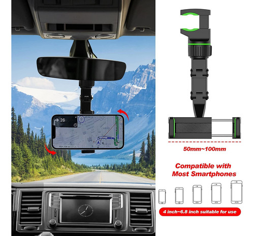 Soporte For Teléfono Con Espejo Retrovisor De 360° A