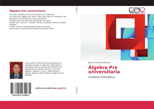 Libro: Álgebra Pre Universitaria: Contiene Aritmética (spani