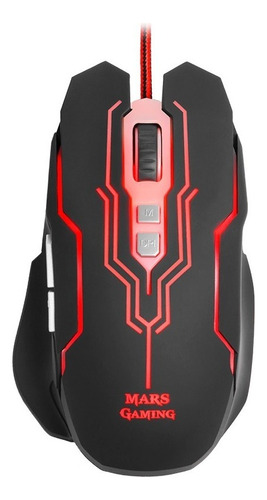 Mouse Gamer Ratón Juegos Usb Periférico Rgb Pc 5000 Dpi Color Negro