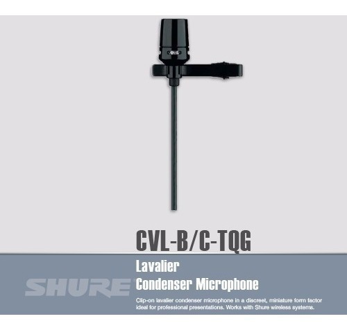 Imagen 5 de 8 de Microfono Shure Cvl-b/c-tqg Lavalier Condenser Corbatero