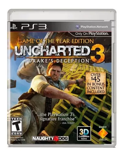 Jogo Uncharted 3 - Ps3 - Mídia Física - Capa Raríssima