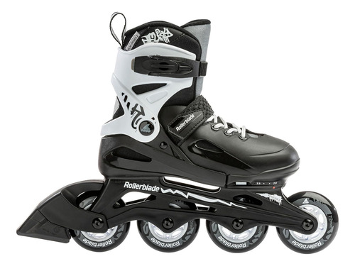 Fury - Patines Línea Ajustables Niños, Blanco Y Negro...