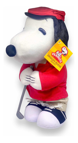 Peluche Snoopy Golfista Rojo Peanuts Original 