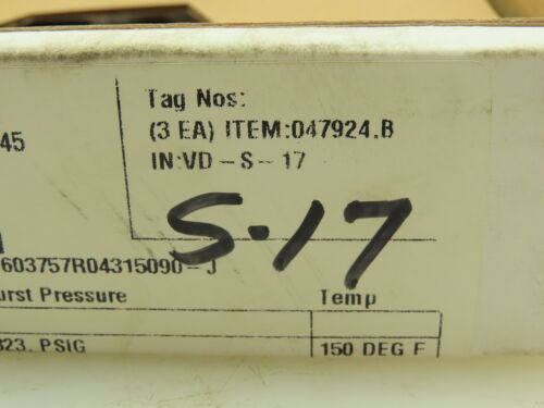 Bs&b Safety Systems 047924.bin:vd-s-17 Rupture Disk 3 T Cck