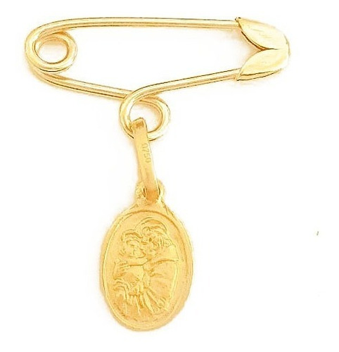 Pingente Alfinete E Pingente Santo Antonio Em Ouro 18k