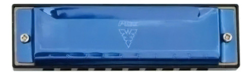 Gaita Phx 10 Vozes Harmonica Azul Afinação Dó C Le1020