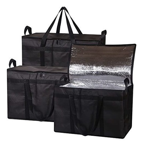 Bolsa Entrega Comida Reutilizable 3 Pack - Grande, Aislada,