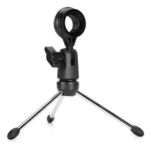Tripé De Microfone Para Mesa Estudio Radio + Cachimbo Preto