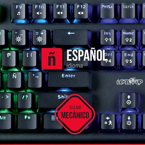 Imagen 4 de 5 de Combo Kit Gamer Teclado Mecanico + Mouse Optico Level Up