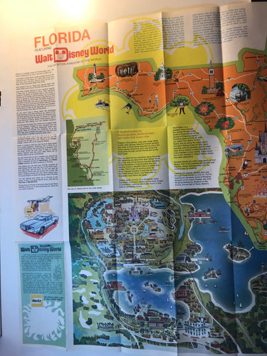 Disneyland Y Florida Map En Ingles De U.s.a. Año 1972 Mapa