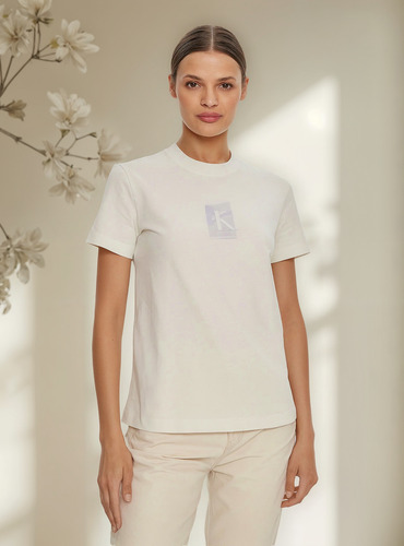 Polera Diffused Ck Regular Blanco Calvin Klein