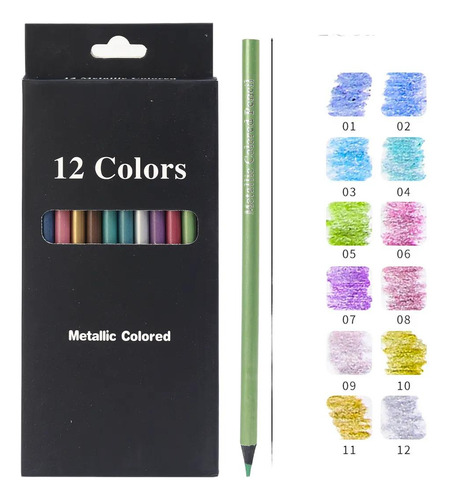 Set De Lápices De Dibujo Con Arcoíris De 12 Colores, Lápices