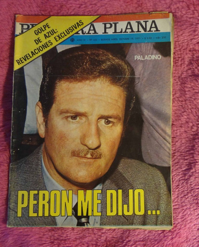 Primera Plana Año 1971 Paladino Peron Tragedia Avion Colon