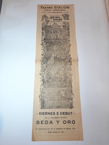 Rosario Corrida De Toros 1934 Afiche Original Ro 1359