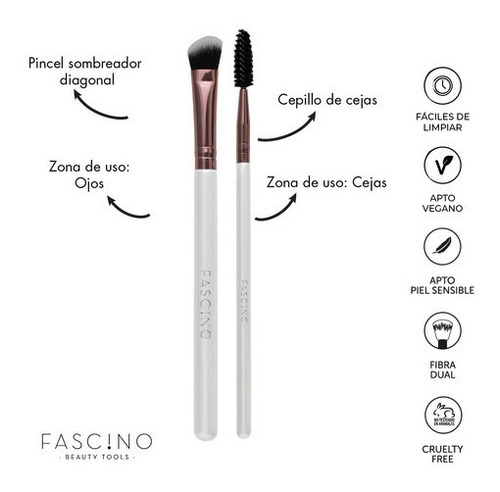 Imagen 5 de 5 de Set 15 Brochas Y Pinceles De Maquillaje Crueltyfree Fascino