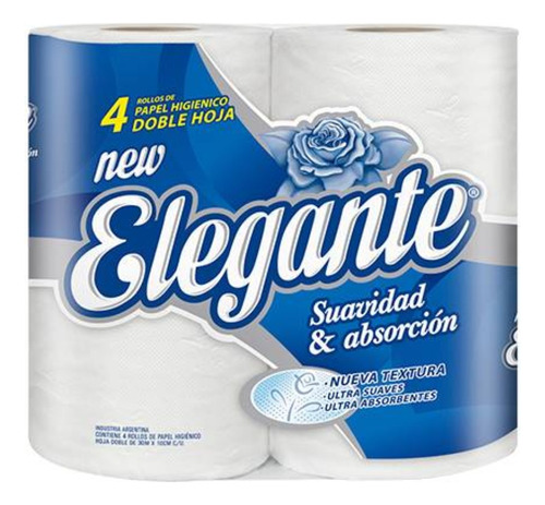 Papel Higiénico Elegante 4 X 30mt Doble Hoja  X 12 Paquetes