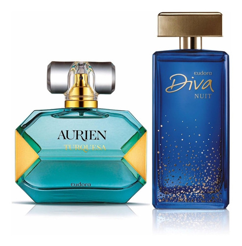 Aurien Turquesa 100ml + Eudora Diva Nuit 100ml - Colônias