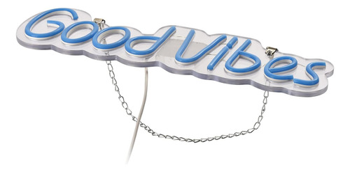 Letreros De Neón De Good Vibes Con Luces Led De Neón Azules