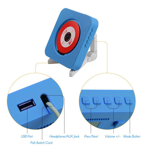 Imagen 6 de 6 de Reproductor De Cd Portátil Montado En La Pared Amplificador