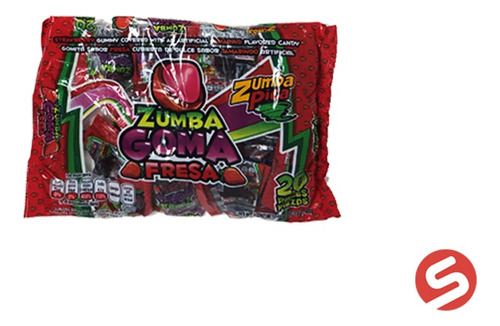 Gomita Sabor Fresa Cubierta Tamarindo Zumba Goma Dulce 20 Pz