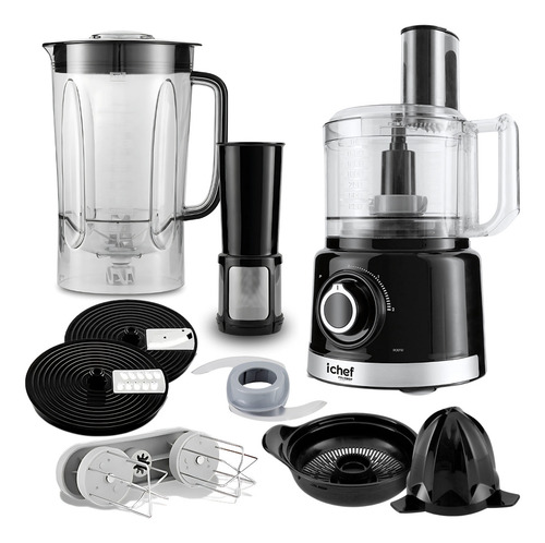 Multiprocessador 6 Em 1 Polishop Com Batedeira Linha Cheff Cor Preto