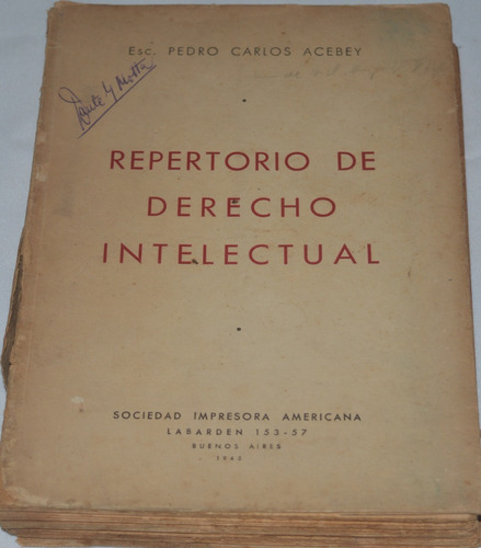 Repertorio De Derecho Intelectual Pedro Carlos Acebey B46