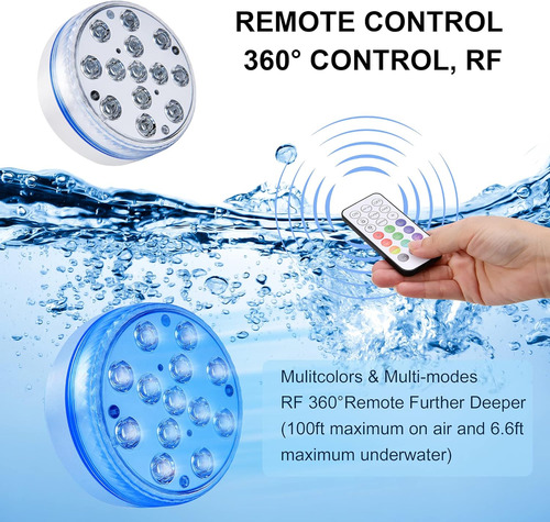 Luces Led Sumergibles Con Control Remoto Luz Impermeable D