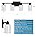 Apliques De Luz Baño 4 Luces Negro Con Pantalla Vidrio Trans