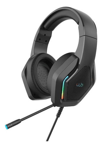WB Headset Lux Gamer Over-ear Rainbow Led Cor Preto