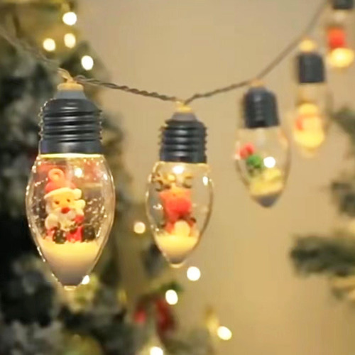 W Cadena De Luces Led Navideñas Con Muñeco De Nieve De 3 M