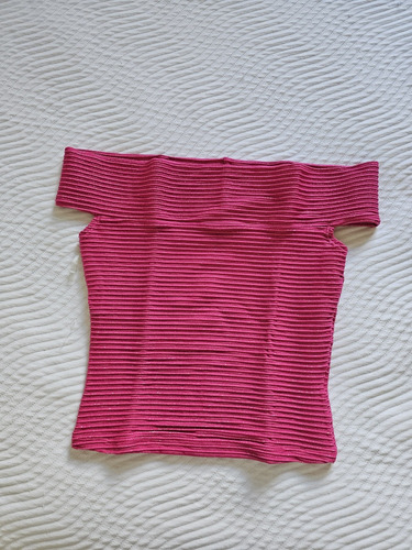 Blusa Studio F Hombros Caídos Fucsia Talle S