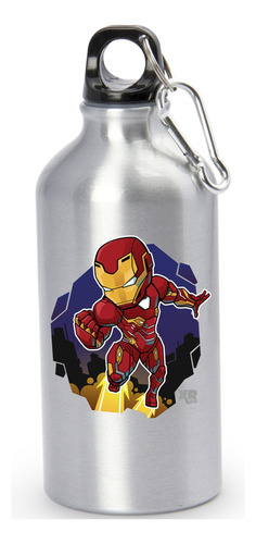 Termo Iron Man Art Botilito Caramañola Silver