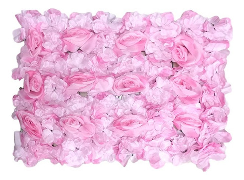 Jardin Vertical Flores Artificiales 60x40 Cm Flores Rosadas