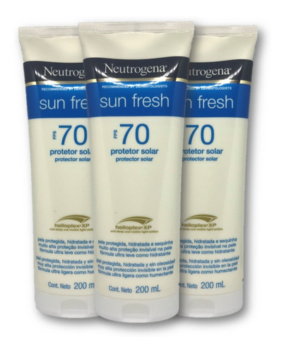 Kit 3 Protetores Solar Neutrogena Corpo Sunfresh Fps70 Promo