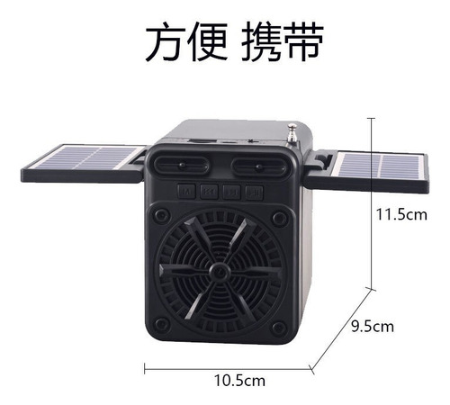 Alto-falante Bluetooth Com Rádio Fm E Carga Solar
