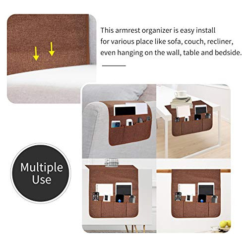 Organizador De Reposabrazos Sofá, Soporte Control Remo...