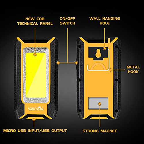 Luz Trabajo Led Recargable Warsun, Magnética Cob Portátil,