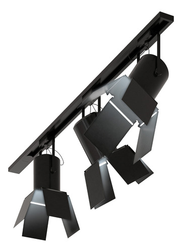 Lampara Illux de riel dirigible 3 spots led 28w tl5162rnkt165 estructura negro
