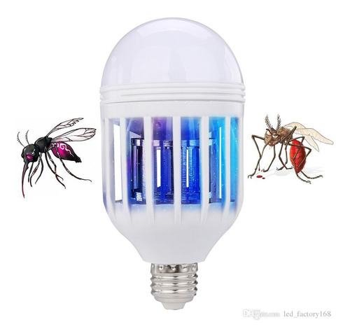 Lâmpada Mata Mosquito 15w 2 Em 1 Luz Led/uv Anti-mosquito
