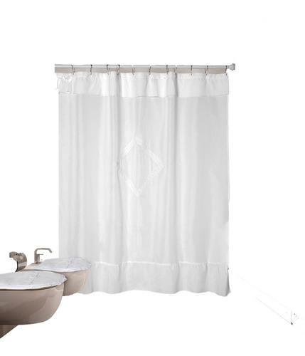 Cortina De Baño Bordada Broderie En Tela