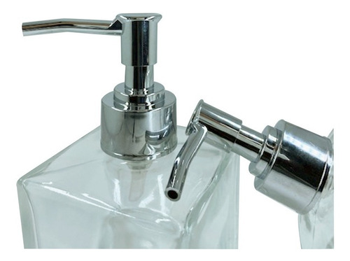 Imagem 5 de 8 de Porta Saboneteira Sabonete Liquido De 250ml Vidro Luxo