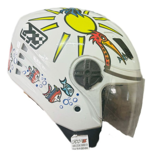 Capacete Fw3 Moto Personalizado Zoo Animais Adesivado Top