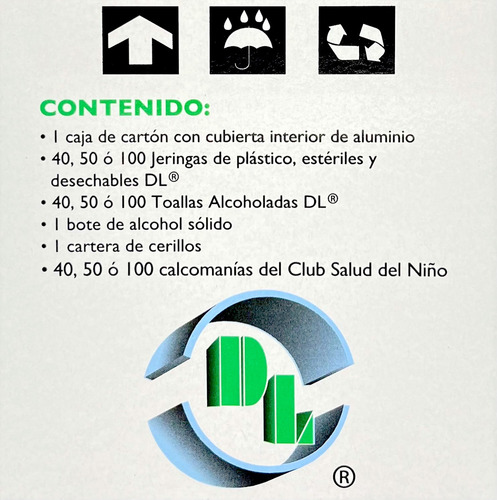 50 Jeringas Para Vacunación 1 Ml Hepatitis B Con Doble Aguja