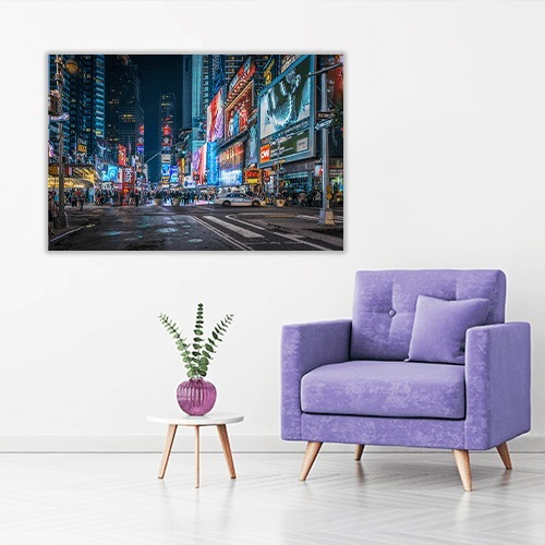 Cuadro Decorativo Nueva York Canvas Times Square Iluminado