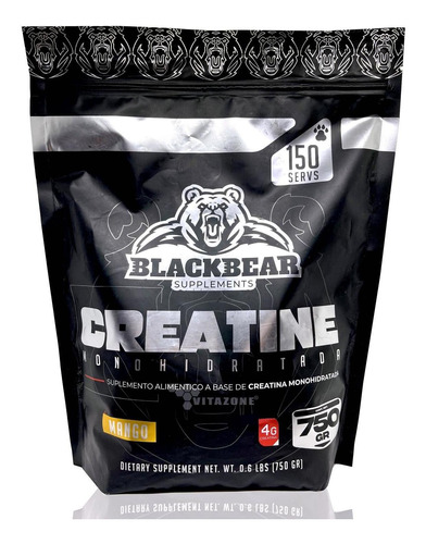 Creatina Monohidratada 750gr Mango 150 Serv Blackbear