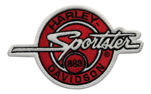 Parche Bordado Sporster 883 Harley Dadivson Emblema Rojo