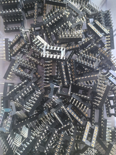 Soquete Torneado 14 Pinos 2,54mm - Kit 50 Peças
